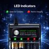 USB Smart 4 Slot Charger For 1.5V Rechargeable Alkaline AA AAA Batteries Only with LED Indicator