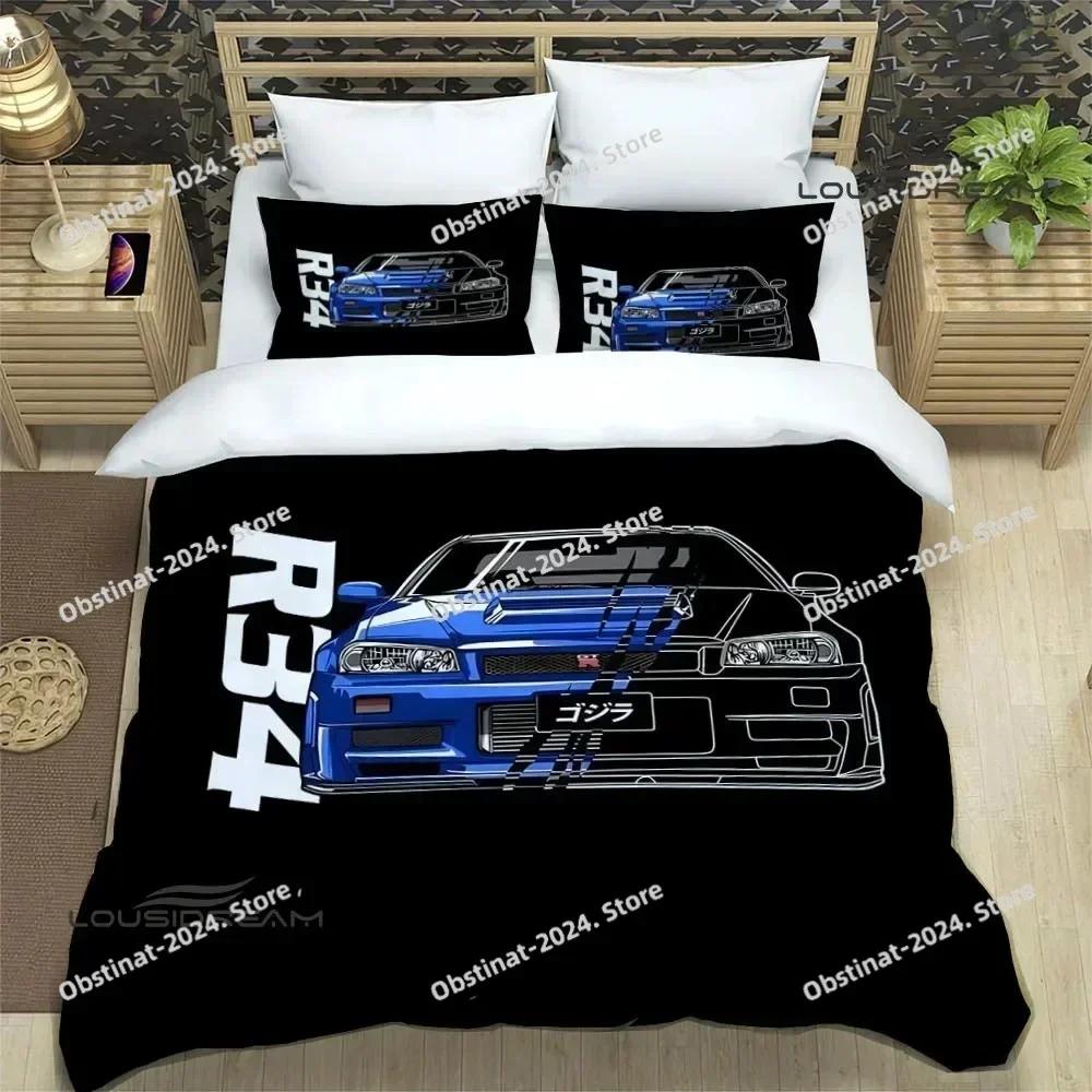 Top GTR racing retro Bedding Set Printed single Comforter Quilt Bed Cover Duvet Cover Pillow Case 3 Pieces Sets Kids Adult Size