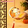 Shadow Box Style Moon Goddess Lantern Translucent Warm Backlight Paper Cut Shadow Lamp Cell Battery Operated Circular Wood