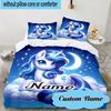 Custom Name 3PCS Mythic Unicorn Dreams Bedding Set, Including 1pc Duvet Cover And 2pcs Pillowcases, Suitable for Dorms and Bedrooms Gift