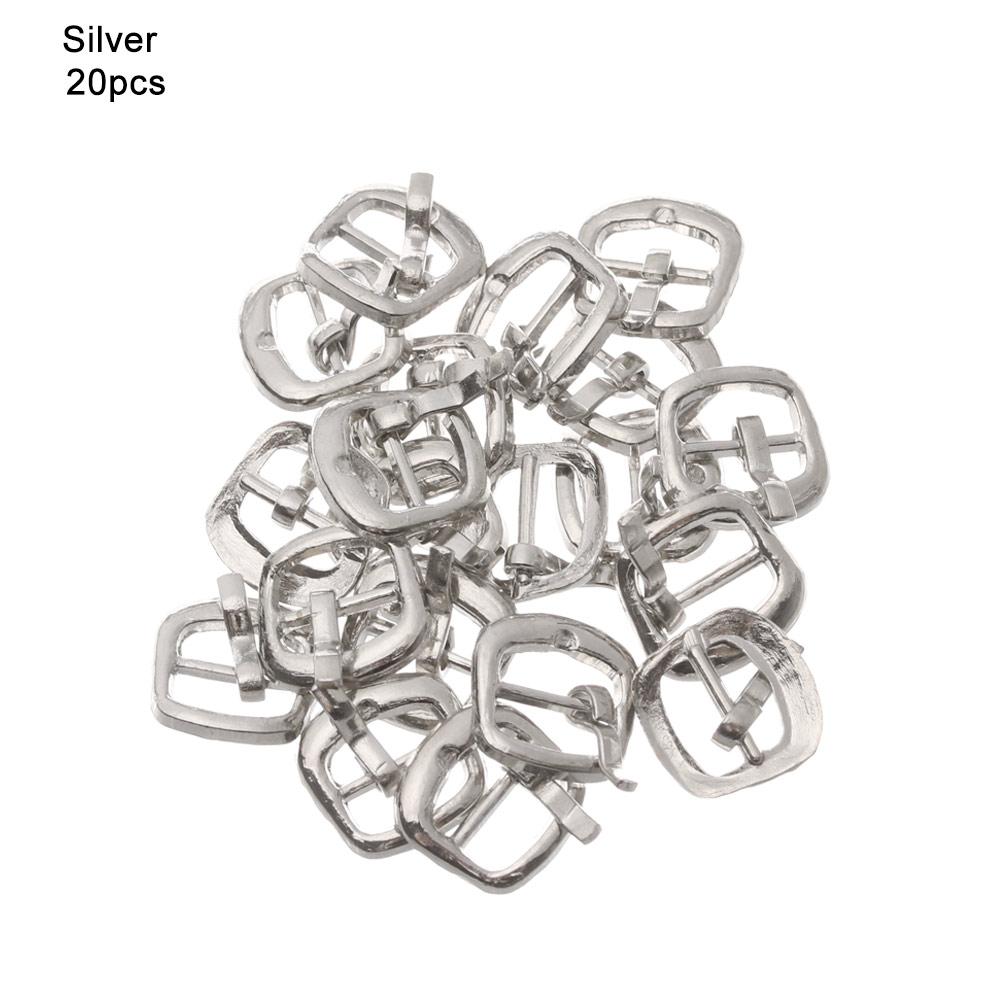 20pcs Tiny 7mm Tri-glide Belt Buckle Doll Bag Mini Ultra-small Buckles Button for DIY Handmade Doll Clothes Shoes Accessories