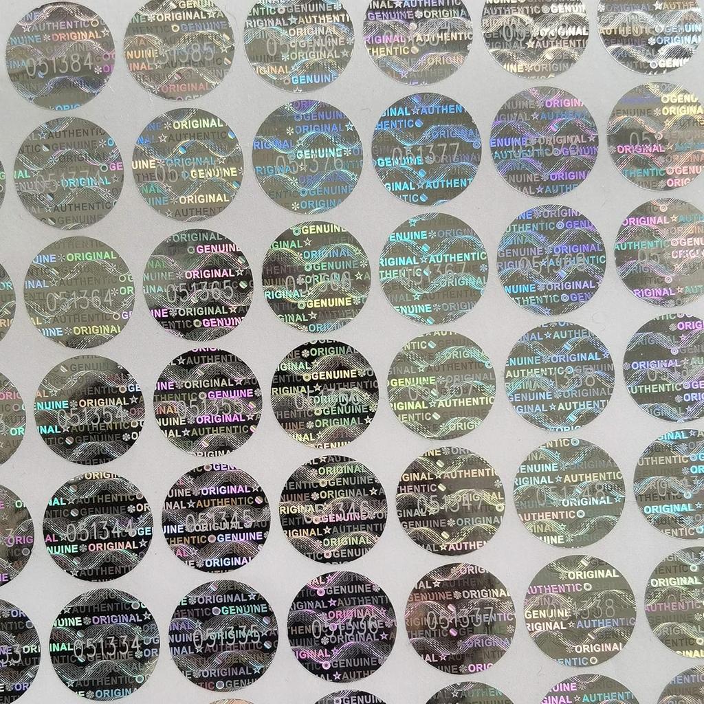 0.59 in High Security Tamper Evident Seal Warranty Void Original  Authentic Hologram Labels/Stickers w/Unique Sequential Serial Numbering Tamper