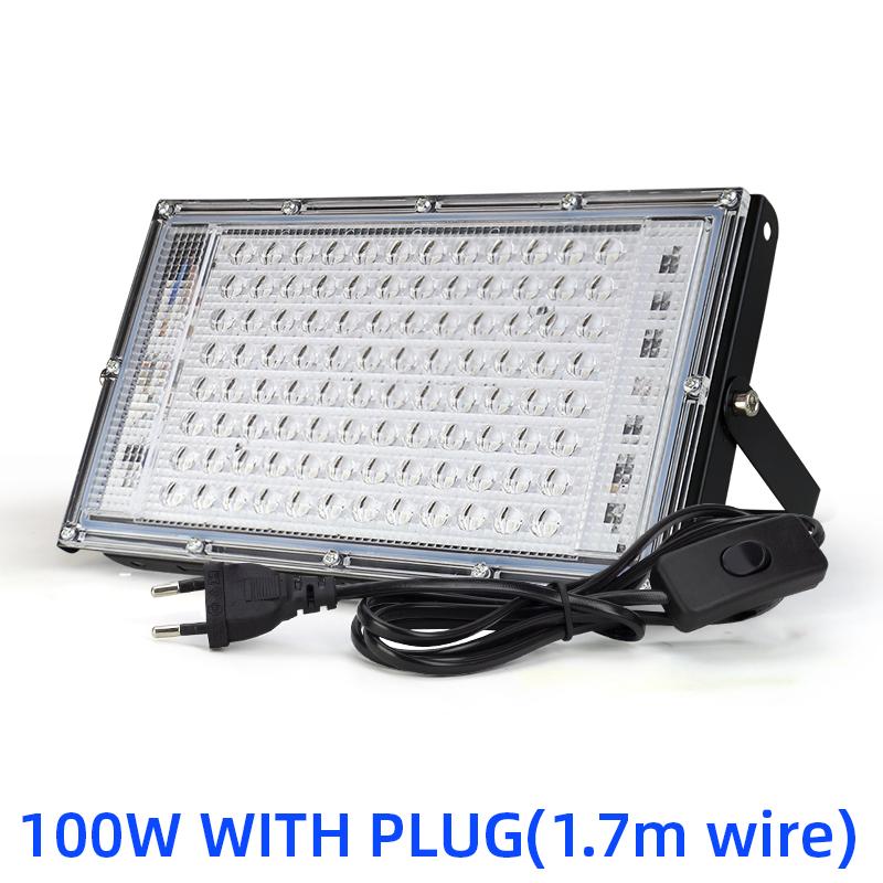 LED UV Floodlight 395nm 400nm 50W 100W 150W LED Stage Blacklight 220V Waterproof Ultraviolet Fluorescent Party Stage Backlight