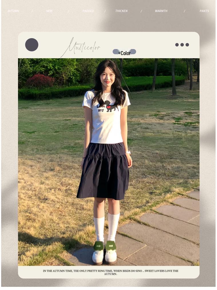 Navy Blue Japanese-Style A-Line Midi Skirt for Women - Summer 2025, High-Waisted, Casual Versatile College Style