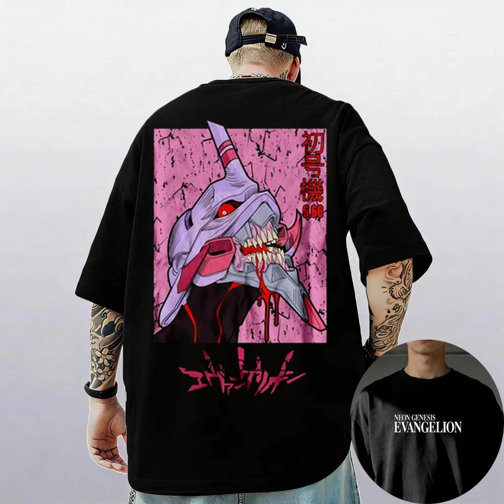 2026 Summer Neon Genesis Evangelion Ayanami Rei Asuka Classic Style Short Sleeve T-shirt Men Women Parent-Child Cotton Tee Tops