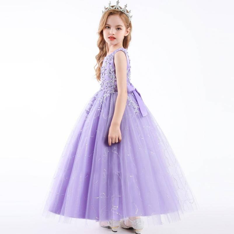 Girls Dress Dress Sleeveless Mesh Performance Host Princess Dress