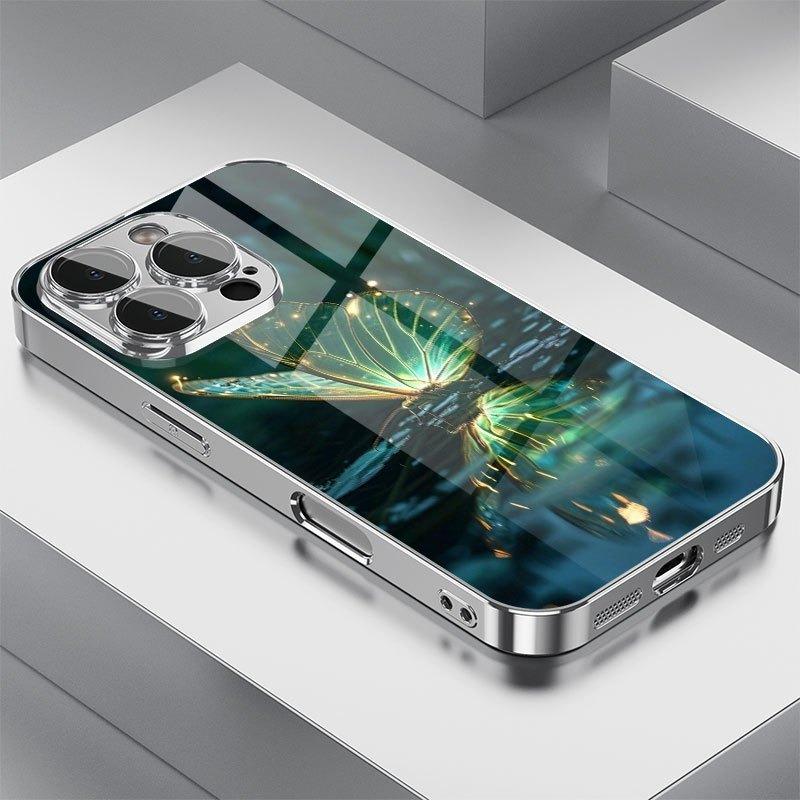 

Милый чехол для телефона с принтом лапки животного, закаленное стекло, гальваническое покрытие, для iPhone 17 Pro Max 16 Plus 15 14 13 12 11 Pro 16E 17Air iPhone Air