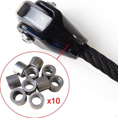 10 Stuks Aluminium Krimpogen, Kabeluiteinde voor 16mm Touw, Enkel Gat Stop Rond