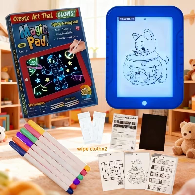 Led Children's Drawing Board, Light-Up Tracing Board, Doodle Writing Board,