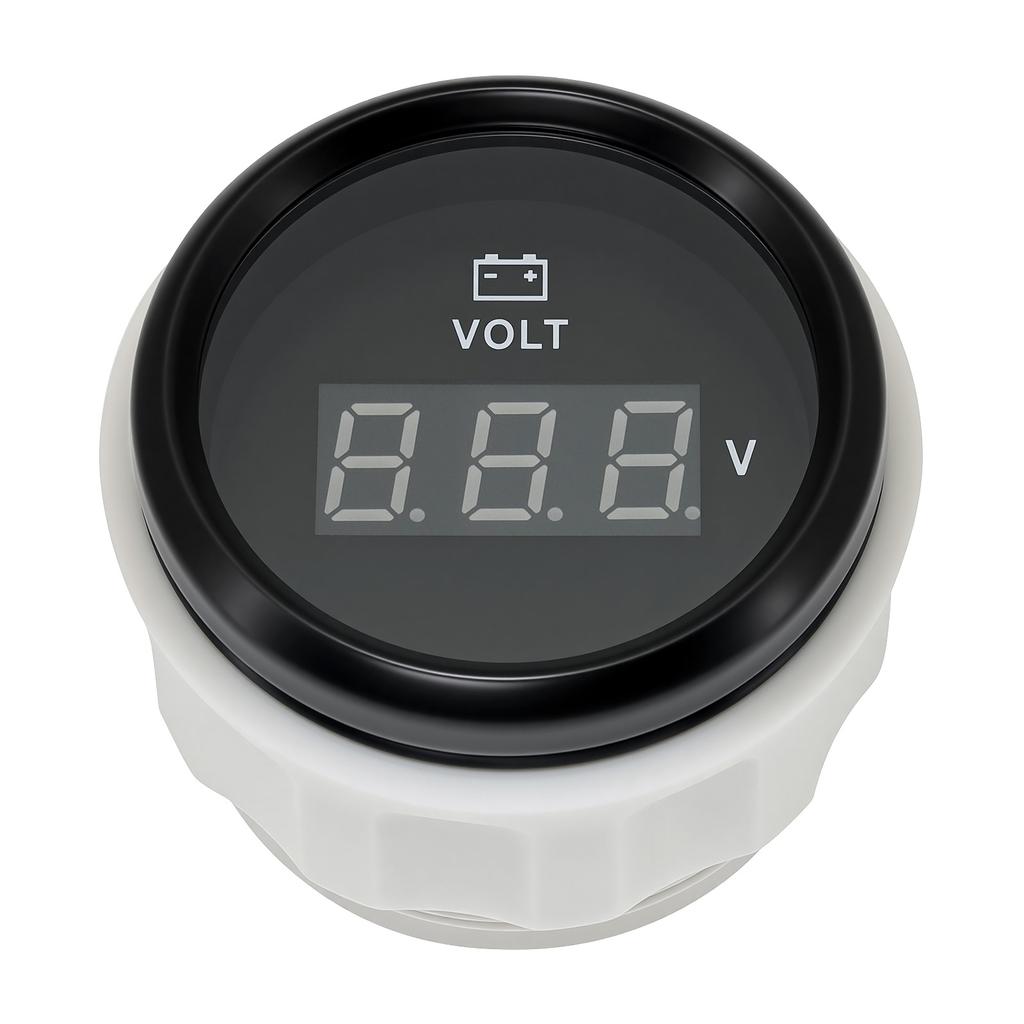 52mm Digital Voltmeter With Red Backlight Volt Meter Indicator Voltage Gauge For Marine Boat Car LED Dislay Gauge 12V 24V