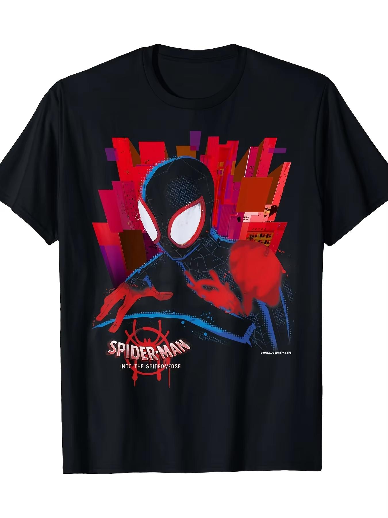 2026 new Boy SpiderUnisex Miles Marvel Summer Tshirt  Family Casual Loose Large Size Short Sleeve S