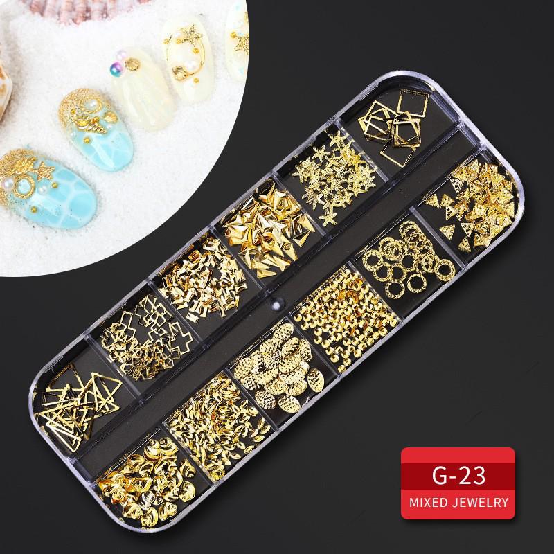 60 Nail Art Accessories: Rhinestones, Pearls, Rivets & Alloy Designs