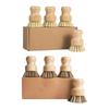 Kitchen Cleaning Brush Set, Wooden Short Grip Dish Brushes, 4 Piece Round Top Brushes for Pots, Cups and Sinks