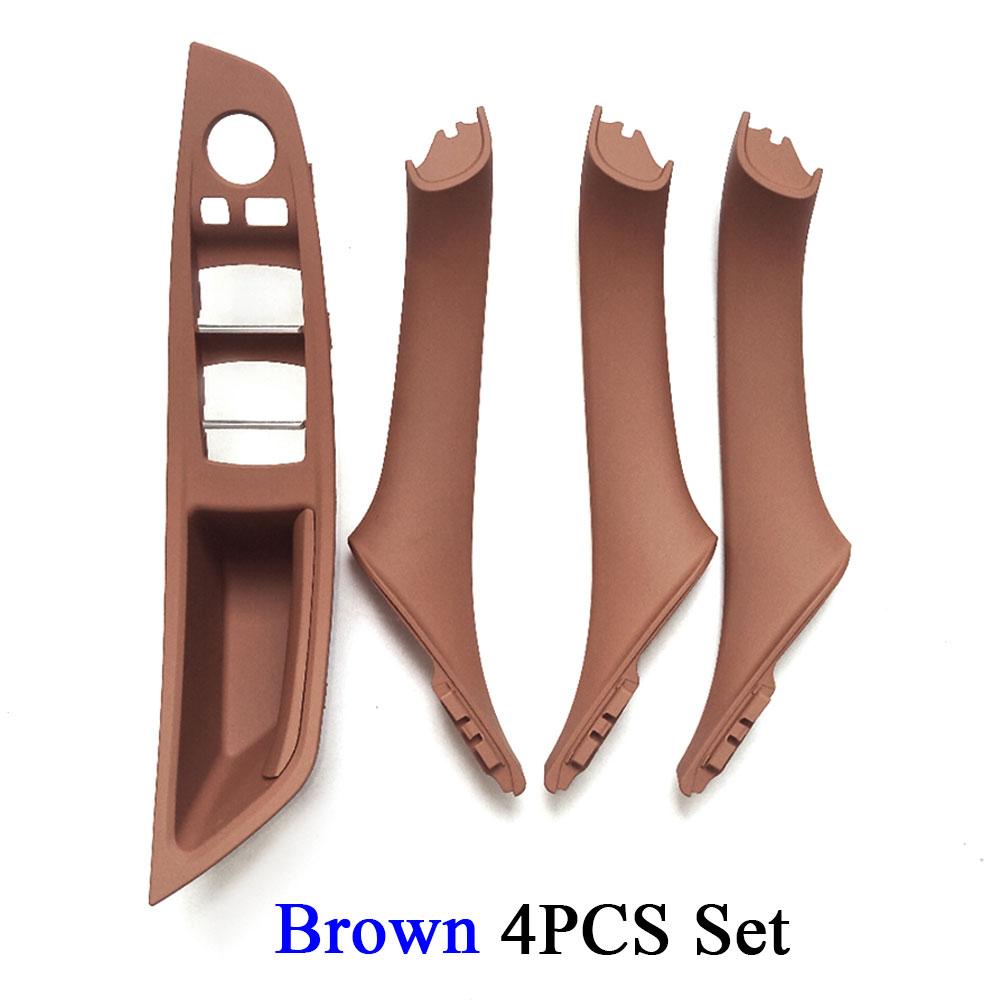 

Левый водитель, салон автомобиля, бежевый, черный, устричный дверной подлокотник, ручка, накладка на панель, набор накладок для BMW 5 серии F10 F11 F18 Brown 4pcs set