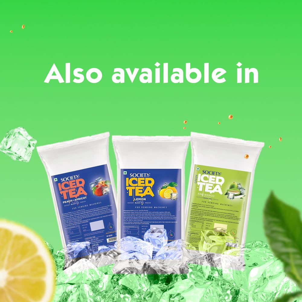 Society Lemon Iced Tea Powder Drink Mix With Black Tea Refreshing Summer Beverage Easy Preparation 1 kg Pack Of 1