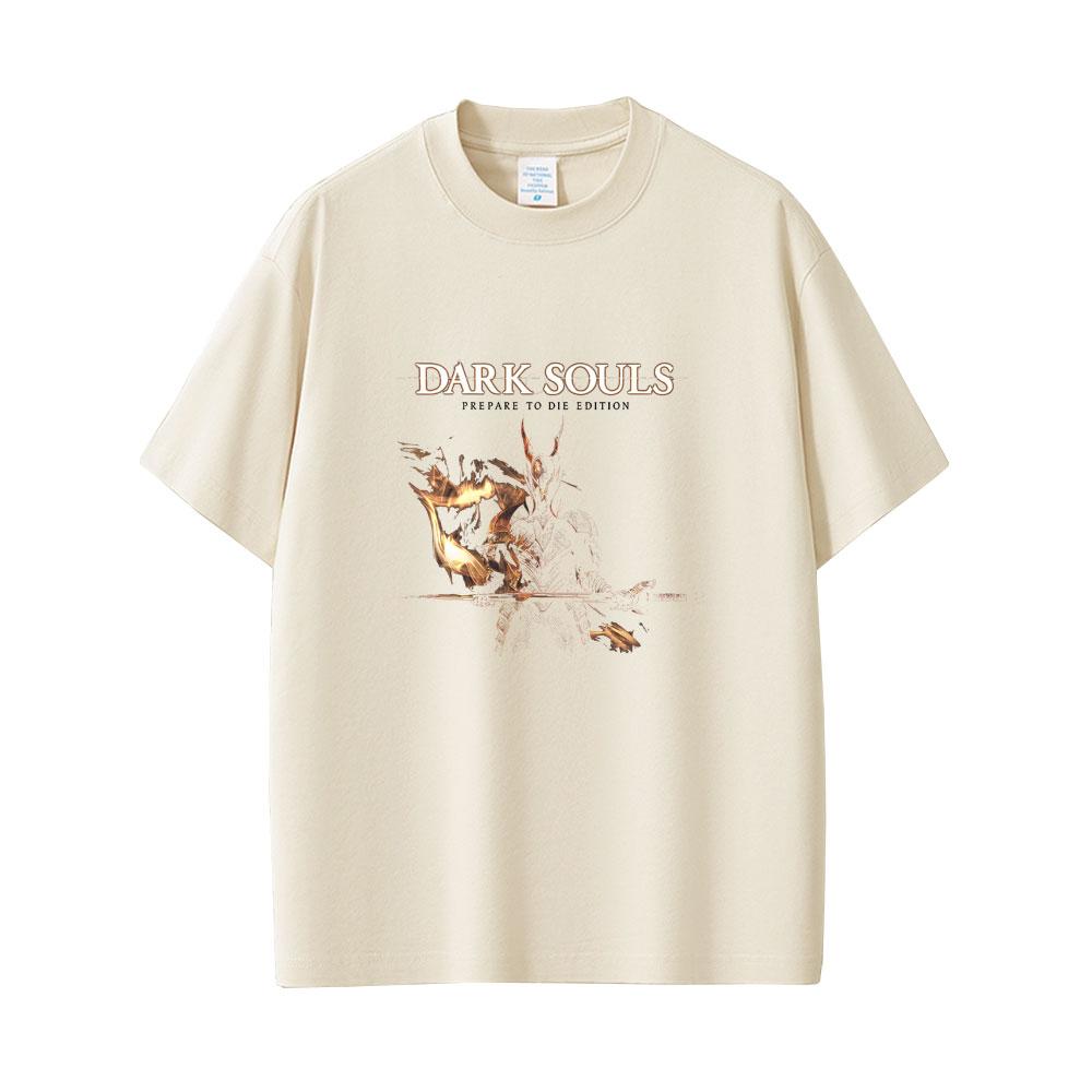 Game Dark Souls Prepare To Die Graphic Tshirt Men Women 90s Vintage Gothic Rock Short Sleeve Male Punk Oversized Crewneck Tees