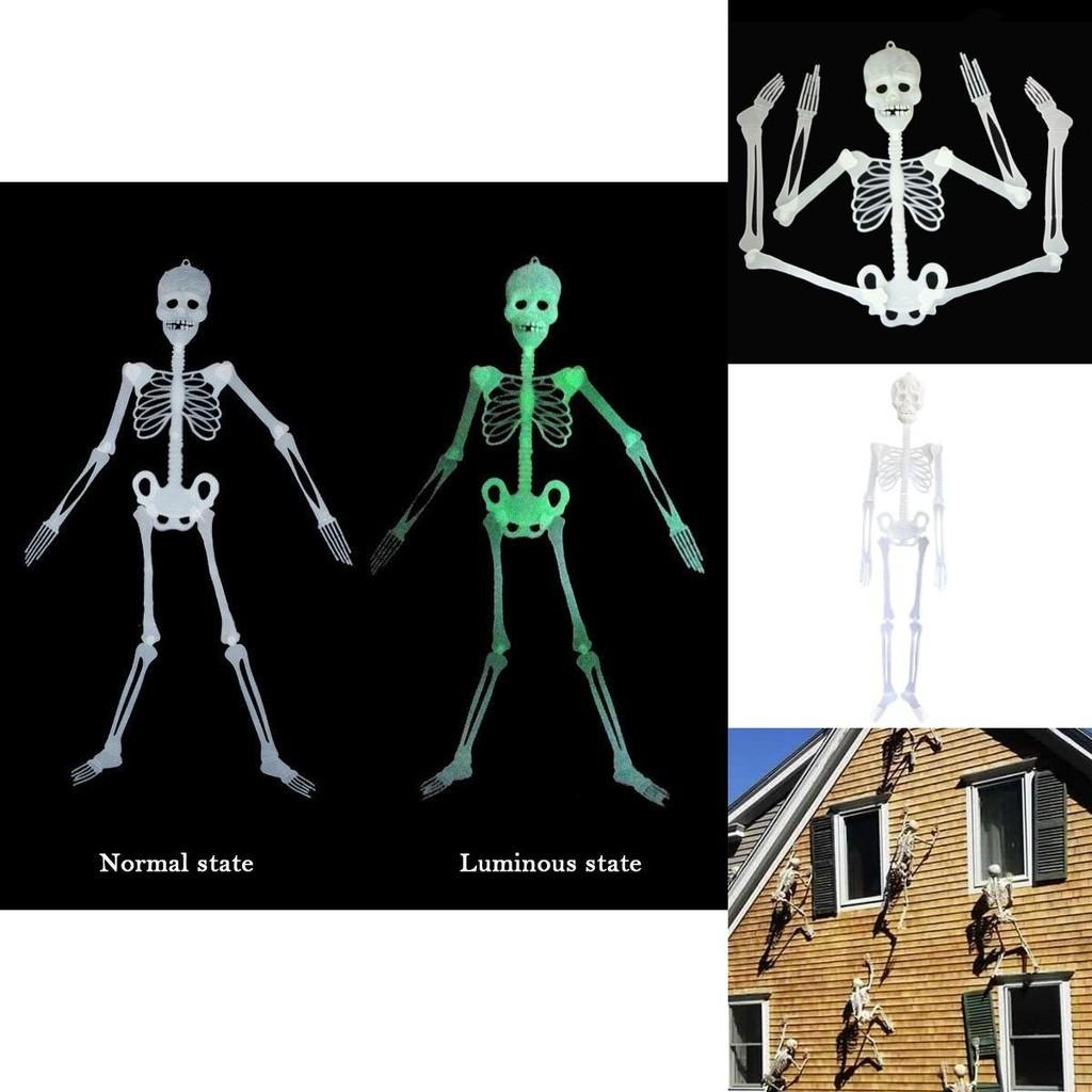 Strašidelná Halloween rekvizita Svítící závěsná lidská kostra Venkovní párty dekorace