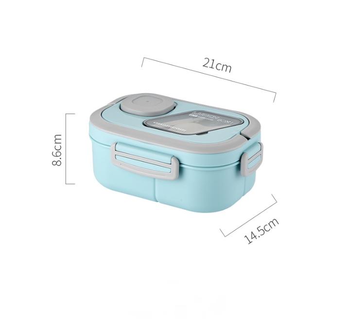 850ML Portable Double-layer Lunch Box Microwavable Bento Box with Tableware Sealed Leak-proof Food Storage Container