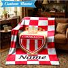 Custom Name Monaco Football Crest Blanket Lightweight Ideal Bedding Blanket Perfect for Travel, Camping, Living Rooms, Sofas, Christmas Gift
