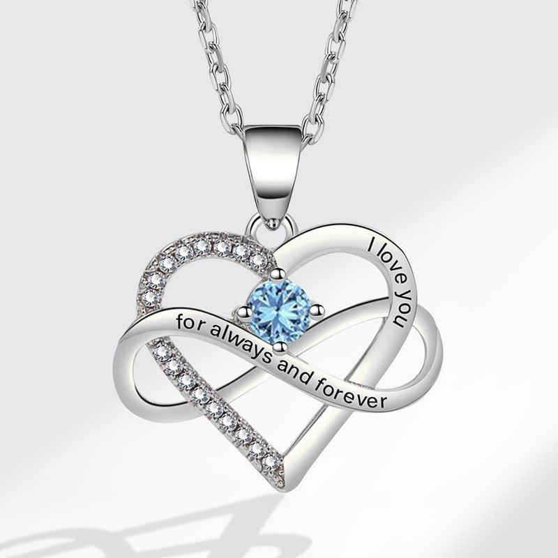 Fashionable Zircon Heart Large 8 I Love You Letter Necklace Women's Versatile Jewelry