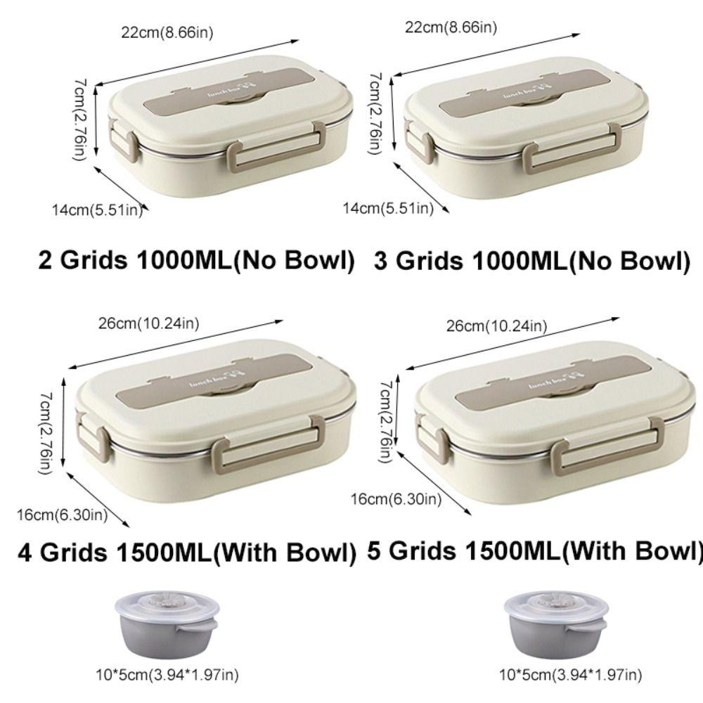 304 Stainless Steel Insulated Compartment Lunch Box Large Capacity Picnic Box  Microwaveable