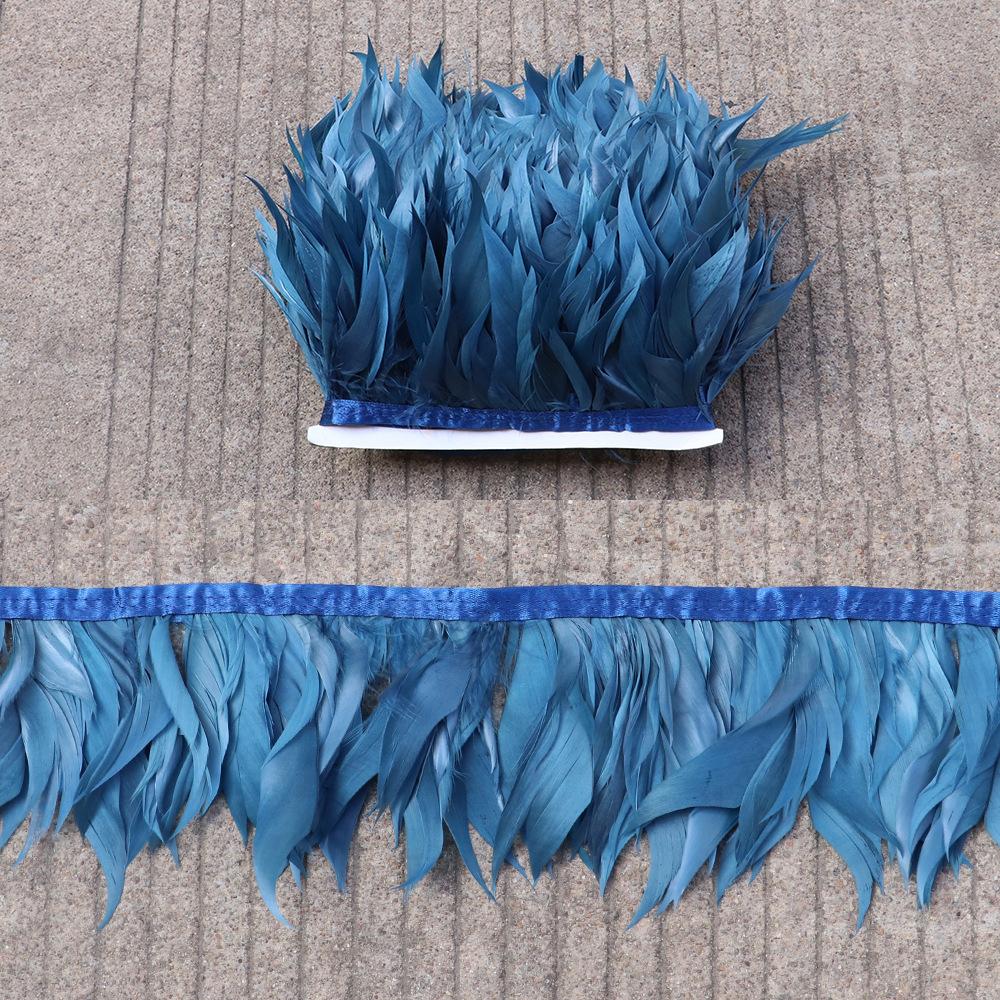 

Goose Feather Torn Fluttering Edge High -Quality Feather Accessories Handmade Diy Crafts Clothing Accessories 10M темно-синий