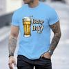 Unisex Crew Neck Beer Day Beer Mug Art Graphic Short Sleeve Cotton Tee Casual Summer Streetwear Loose Basic Daily Outdoor Wear Top
