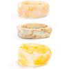 Ingemark 3 Styles Elegant Beige Resin Bangle for Women on Hand New Fashion Statement Boho Charm Bracelets Daily Jewelry Gift