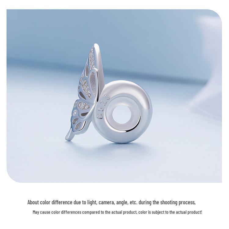 Butterfly Silicone Spacer Beads S925 Sterling Silver DIY Jewelry BSC823