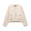 Spring Women's Fashion Woven Bomber Jacket 