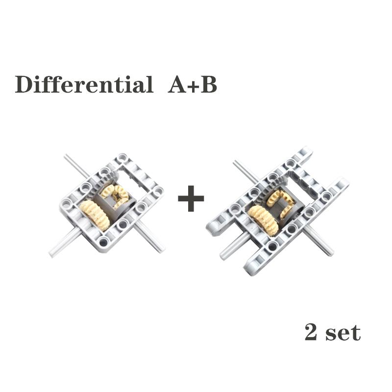 MOC Technical Blocks Parts Framed Differential Gear Kit Works With High-tech Construction Bricks Cars Steering Chassis DO IT YOURSELF Playthings