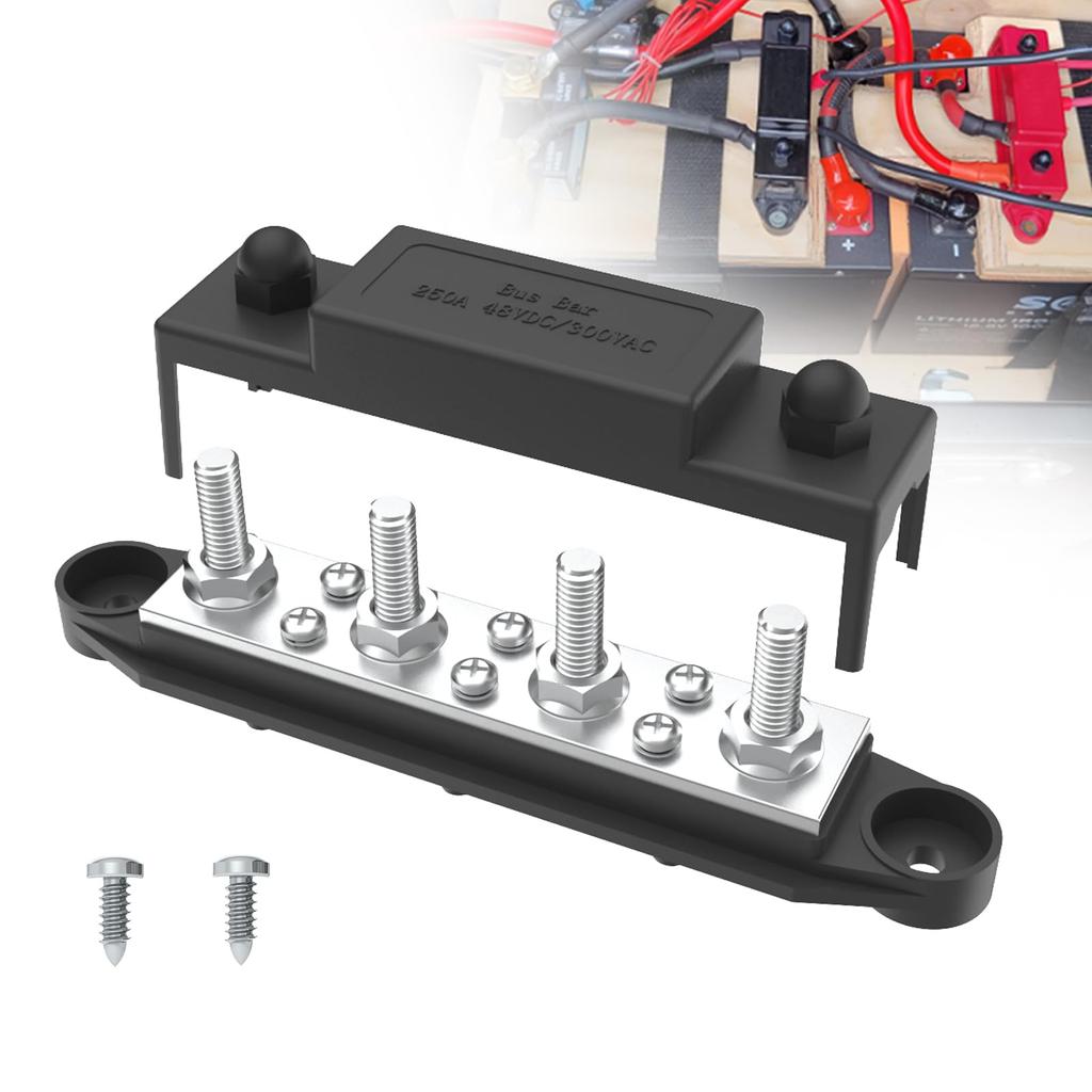 Upgrade Busbar 250A Power Distribution Block 5/16" (M8) 4 Post Terminal Block with