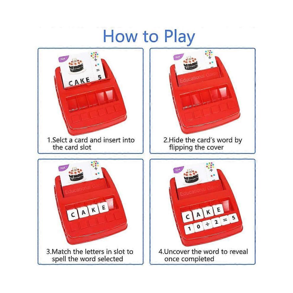 2 In 1 Matching Letter Game And Learning Educational Toys Games for Kids Ages 3 4 5 6 Years Old (Red)