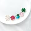 14K Gold-Filled Zircon Four-Leaf Clover Pendant Necklace & Earrings - Handmade & Color-Preserving DIY Jewelry Charms