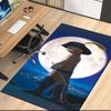 Gestrickter Teppich mit gesticktem Kater mit Stiefeln für Bürostuhl Wohnzimmer Schlafzimmer Küchenraum Dekor Geschenke