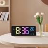 Sprachsteuerung Spiegel Wecker Digitale Temperatur Dual Alarm Snooze Desktop Tischuhr Nachtmodus 12/24H LED Uhr Uhr