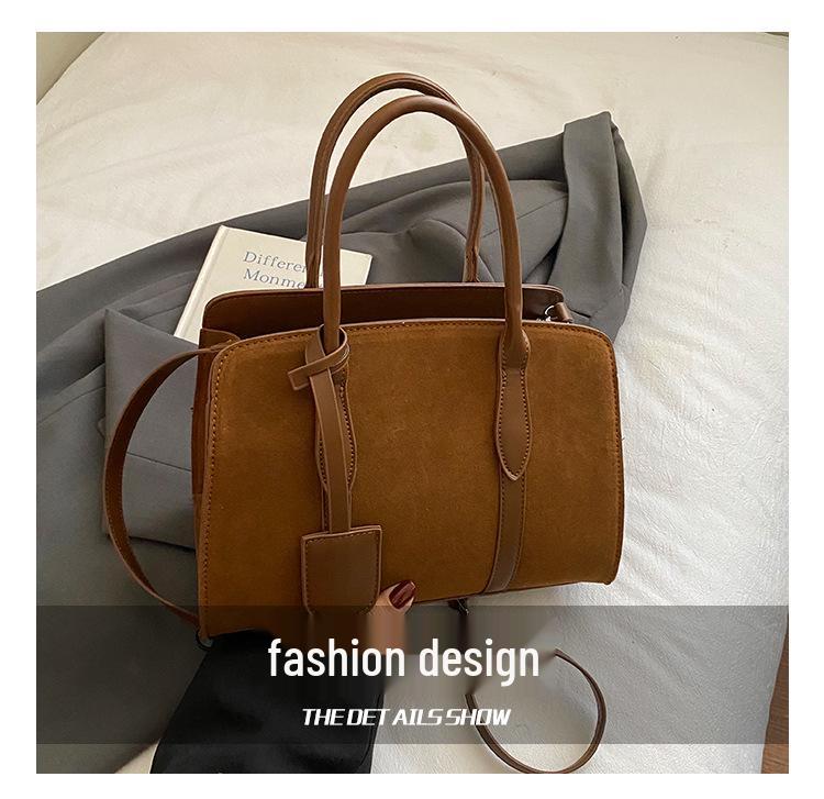 2025 Autumn Retro High-End Women's Single Shoulder Crossbody Bag, Lazy Style Boston Handbag