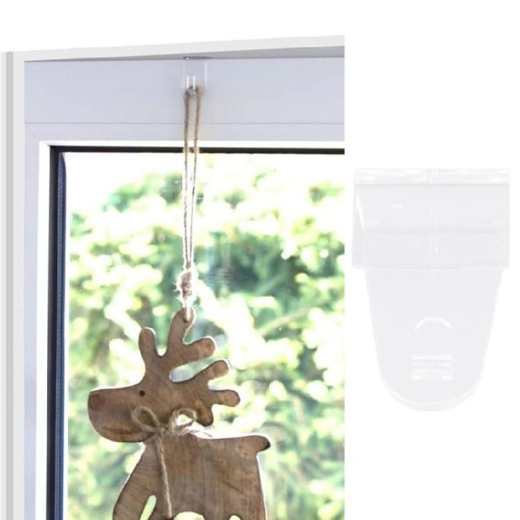 10Piece Set of Clear Adhesive Hooks for Multiple Use On Window and Interior Door Frame 17mm Thickness Hangers Hooks