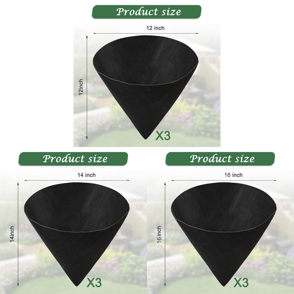 Cone Shaped Plant Pot Liner With Felt Material For Outdoor Garden Decor