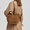 Ladies' suede shoulder bag stylish large capacity high-quality genuine leather casual shopping bag fashiable matching