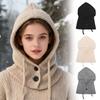 Windproof Beanie Cap Neck Protection Thickened Hooded Cap Fashion Pullover Hats  Winter