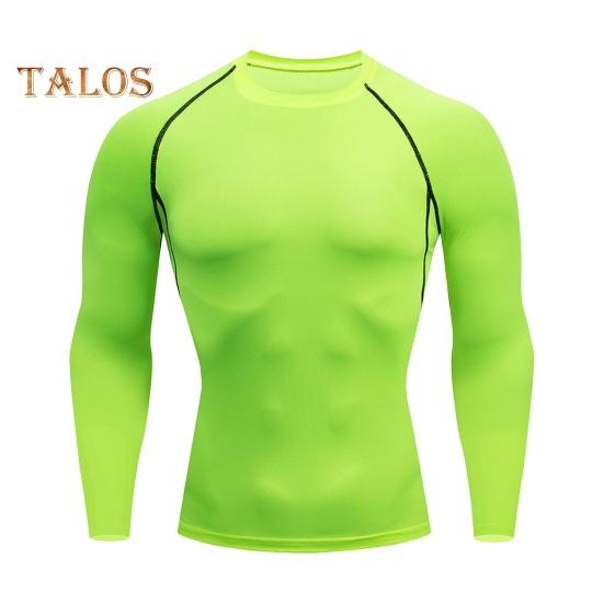 Men Sport Top 3D Slim Fit High Elasticity Round Neck Quick-drying Long Sleeves Slim Fit Compression Figure Shaping Gym Running Basketball T-shirt