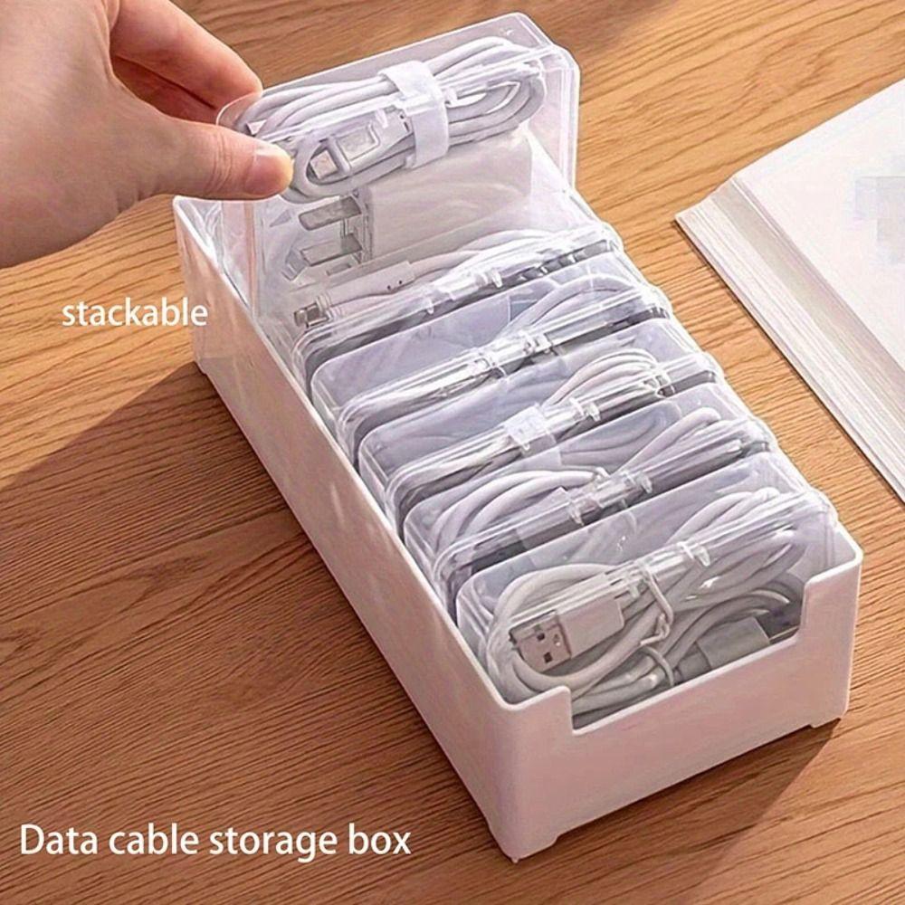 1Set 3/7/11/22 Grids Cable Organizer Bag Power Charging Cable Management  Sundries Organization