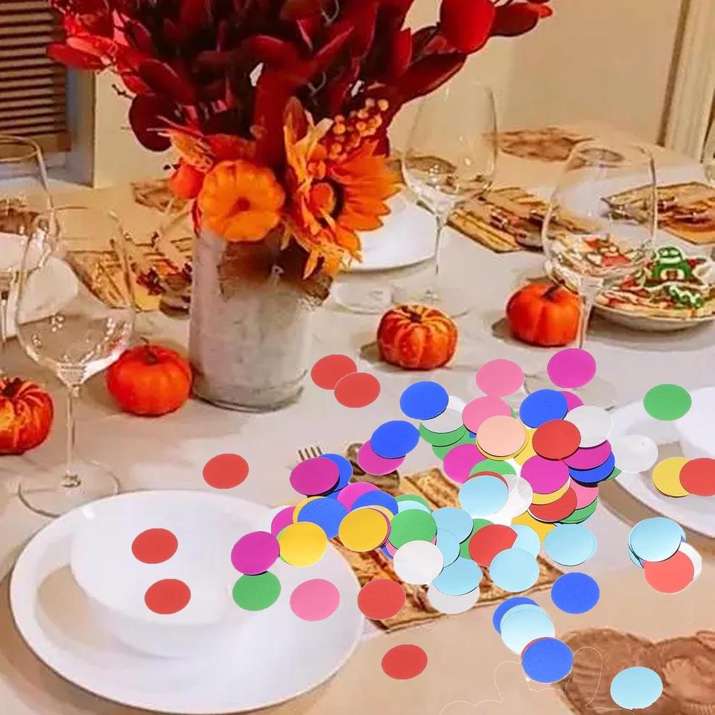 Multi Color Round Foil Confetti Beautiful Rainbow Metallic Table Confetti Glitter for Fill Balloons, Wedding,Birthday,Party,Festival