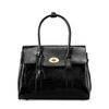 Tasche Damen Schwarz Weich Pitot Tragetasche Groß Pendler Tragetasche Retro Anwaltstasche