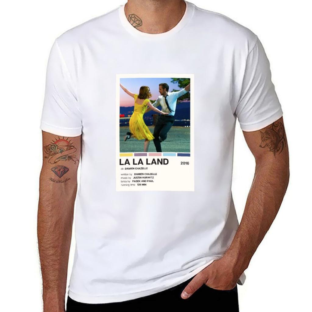 La La Land Filmplakat T-Shirt T-Shirts Für Mann Pack Weißes T-Shirt Für Mann Baumwoll-T-Shirt 100% T-Shirt