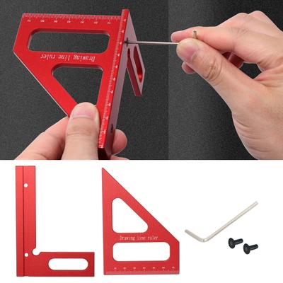Winkelmesser, Gehrungsdreieck, Lineal, Aluminiumlegierung, hochpräzises Layout-Messwerkzeug für Holzbearbeitungsingenieure und Zimmerleute