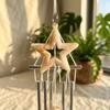 Wood + Metal Garden Hanging Wind Chimes 24.8in Star Home Yard Ornament White Window Hanging Decor Window Decor Layout