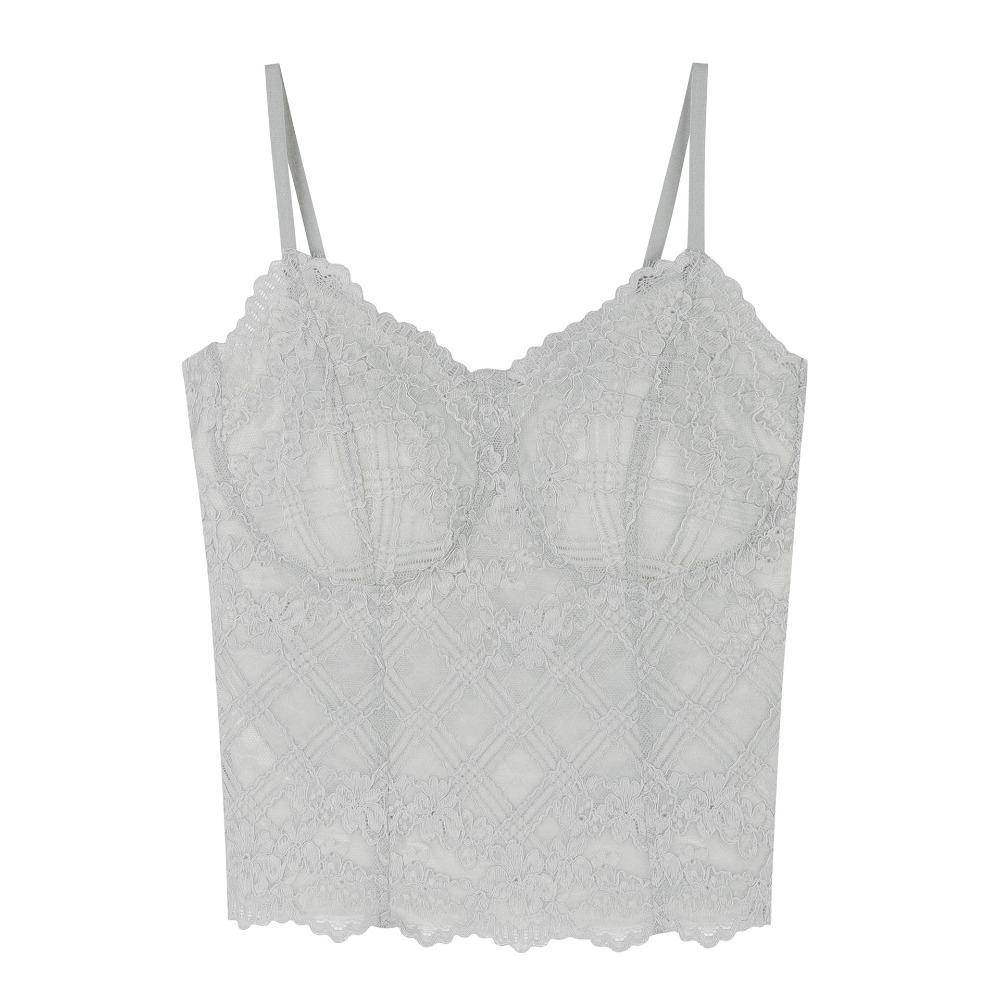 Transparent Lace Corset Fishbone Crop Tops Fashion Lace Camisole Travel
