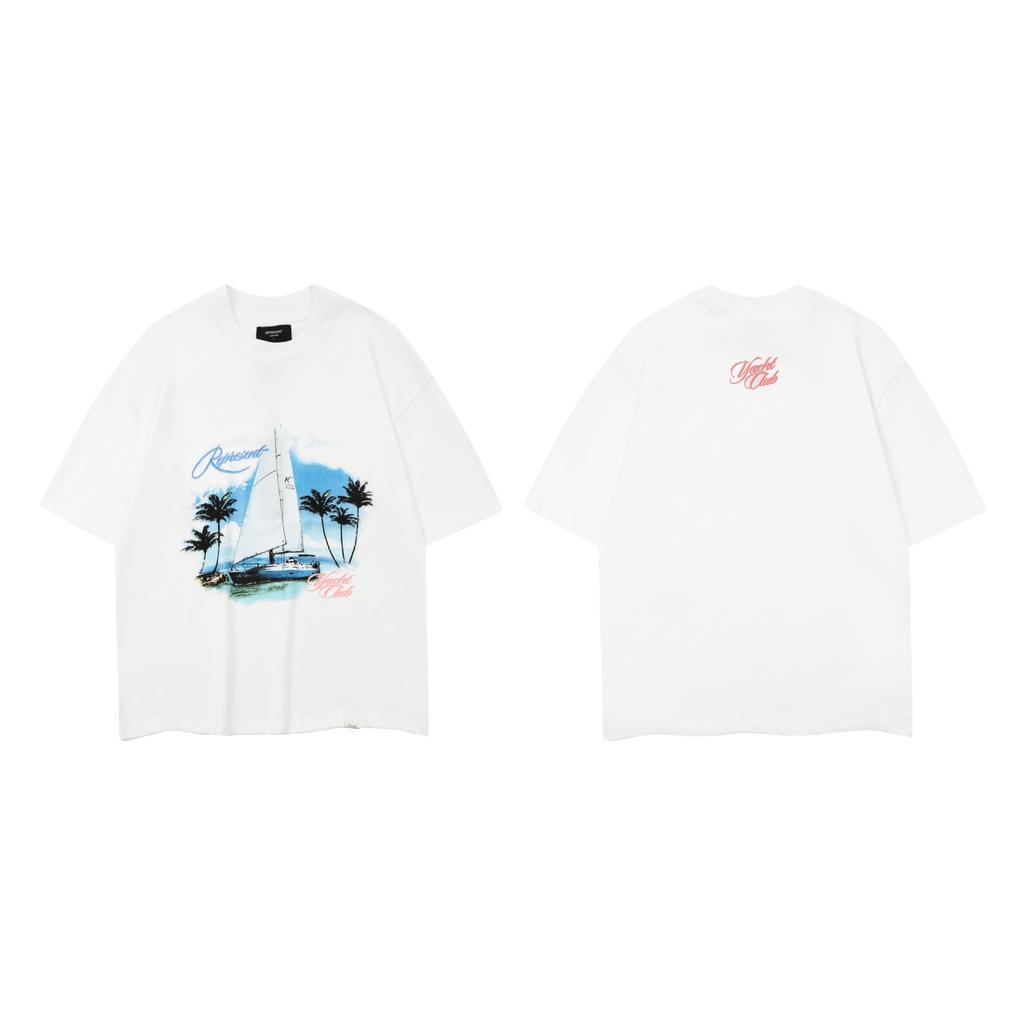 Trendy brand REPRESEN classic slogan printed male and female couples crew neck pullover cotton short-sleeved T-shirt high street